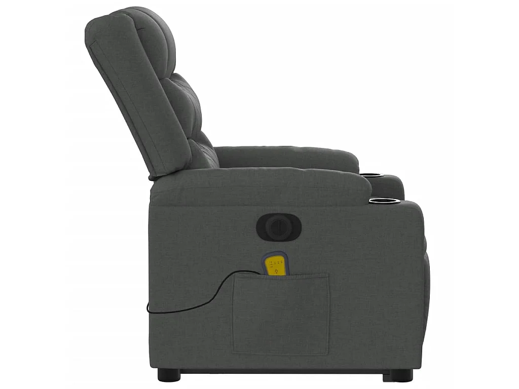 Elektrischer Massagesessel mit Aufstehhilfe Dunkelgrau Stoff