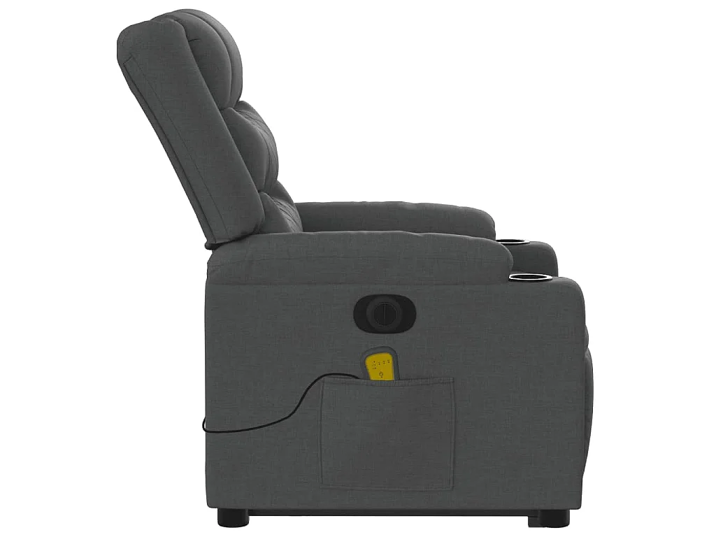 Elektrischer Massagesessel mit Aufstehhilfe Dunkelgrau Stoff