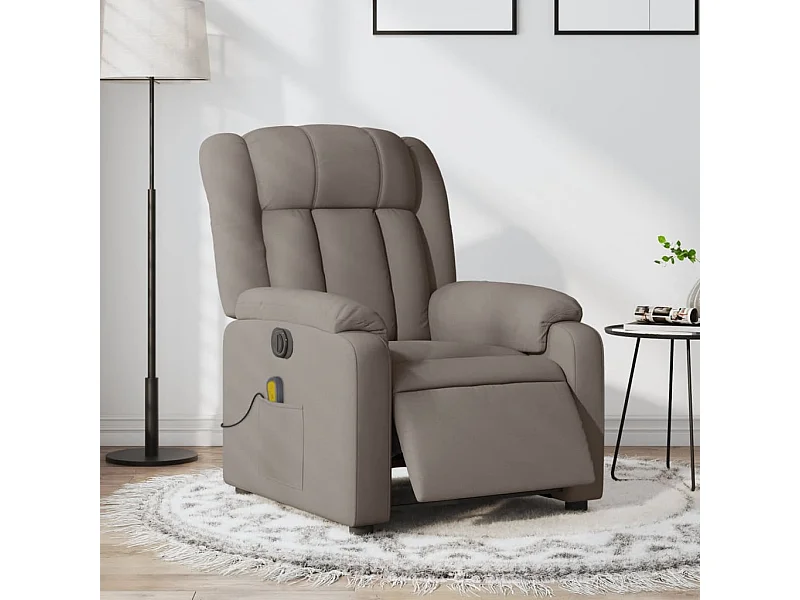 Fauteuil de massage inclinable électrique Taupe Tissu