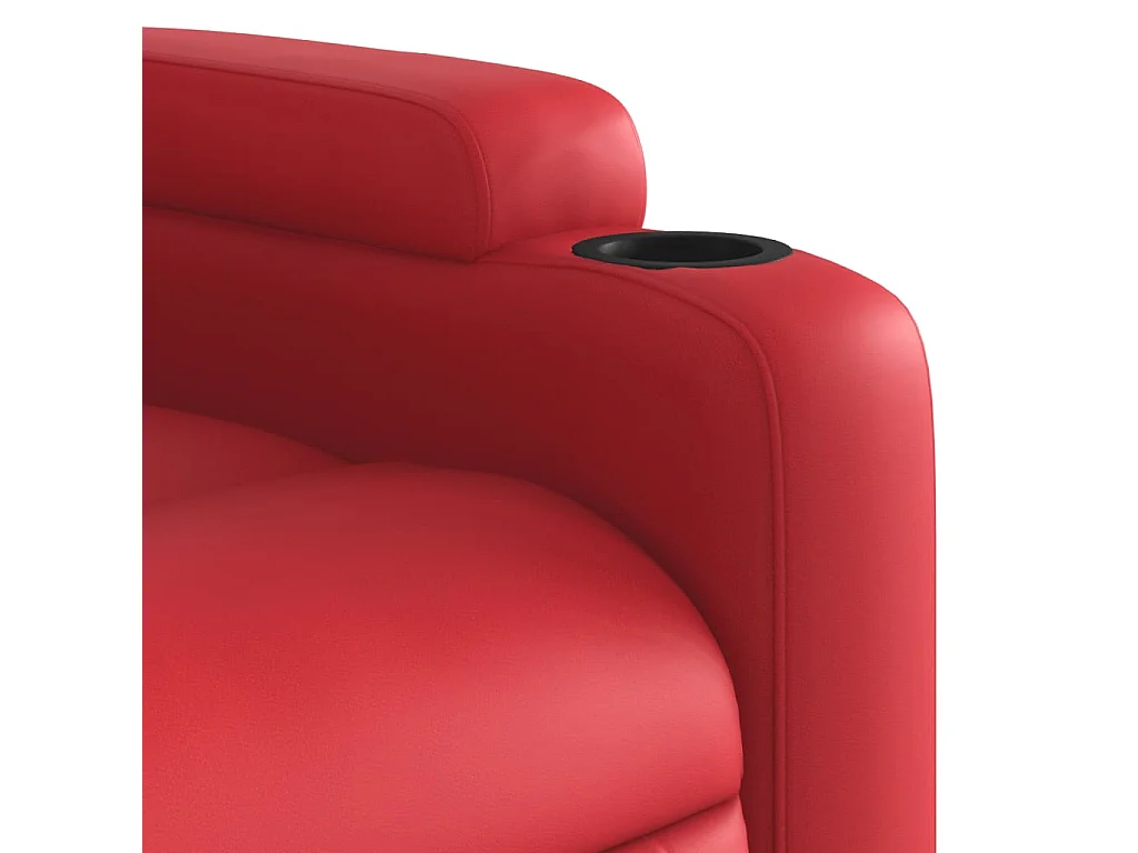 Fauteuil verstelbaar elektrisch kunstleer rood