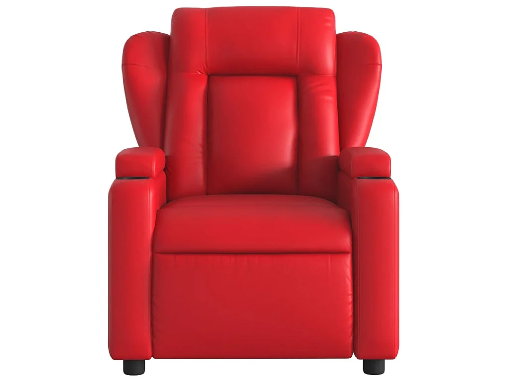 Fauteuil verstelbaar elektrisch kunstleer rood