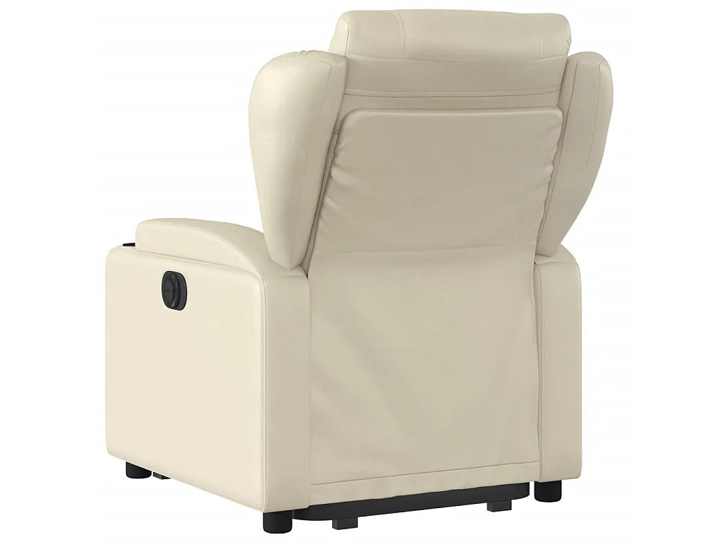 Fauteuil inclinable électrique crème similicuir