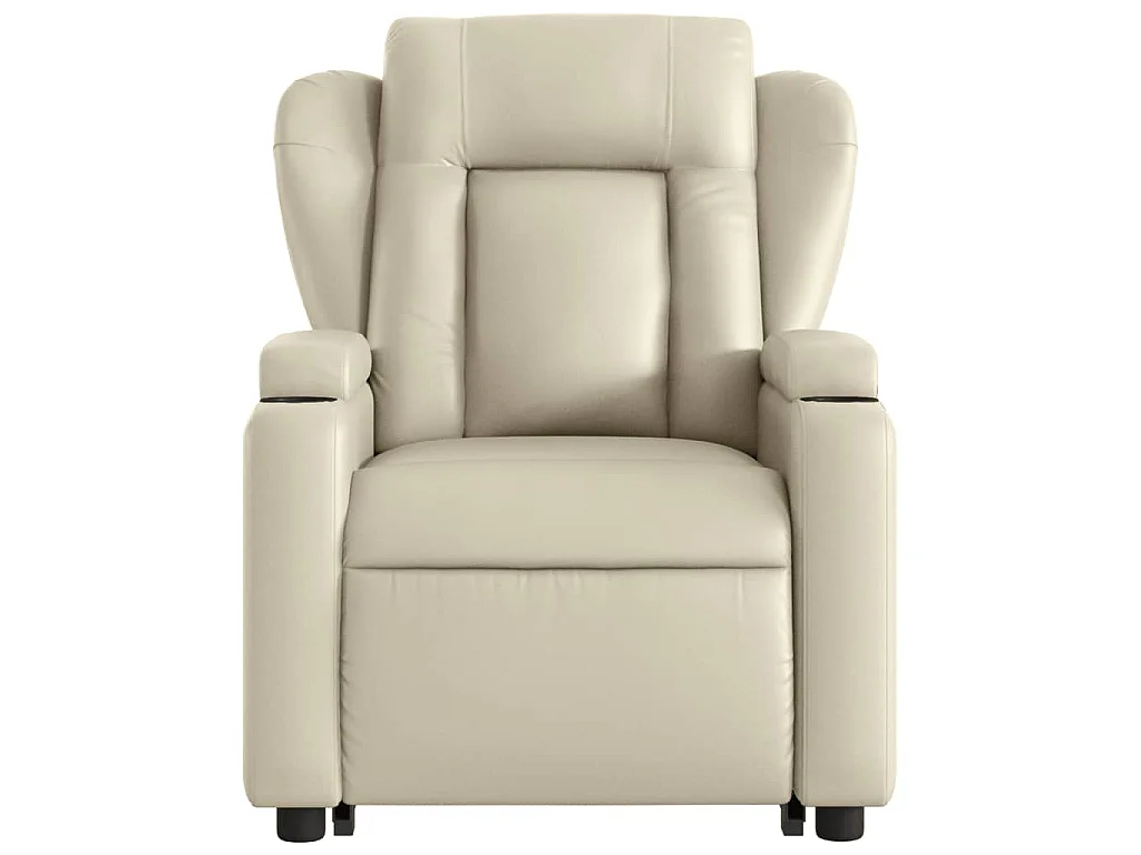 Fauteuil inclinable électrique crème similicuir