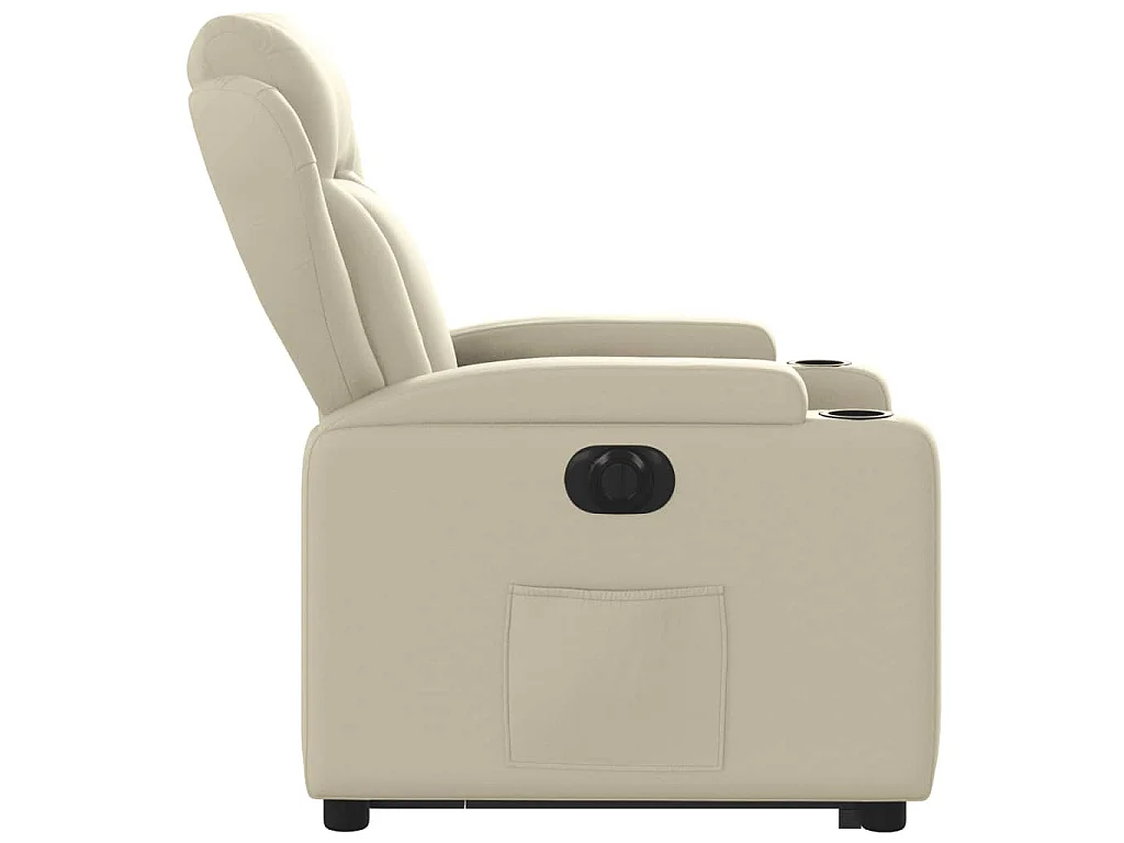 Fauteuil inclinable électrique crème similicuir
