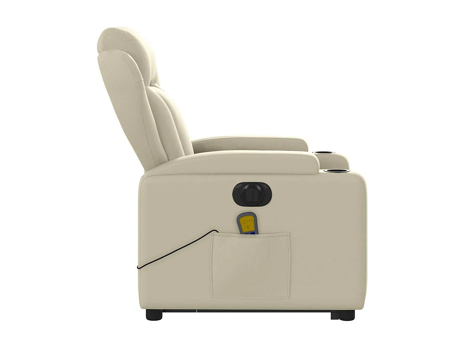 Fauteuil inclinable de massage électrique crème similicuir