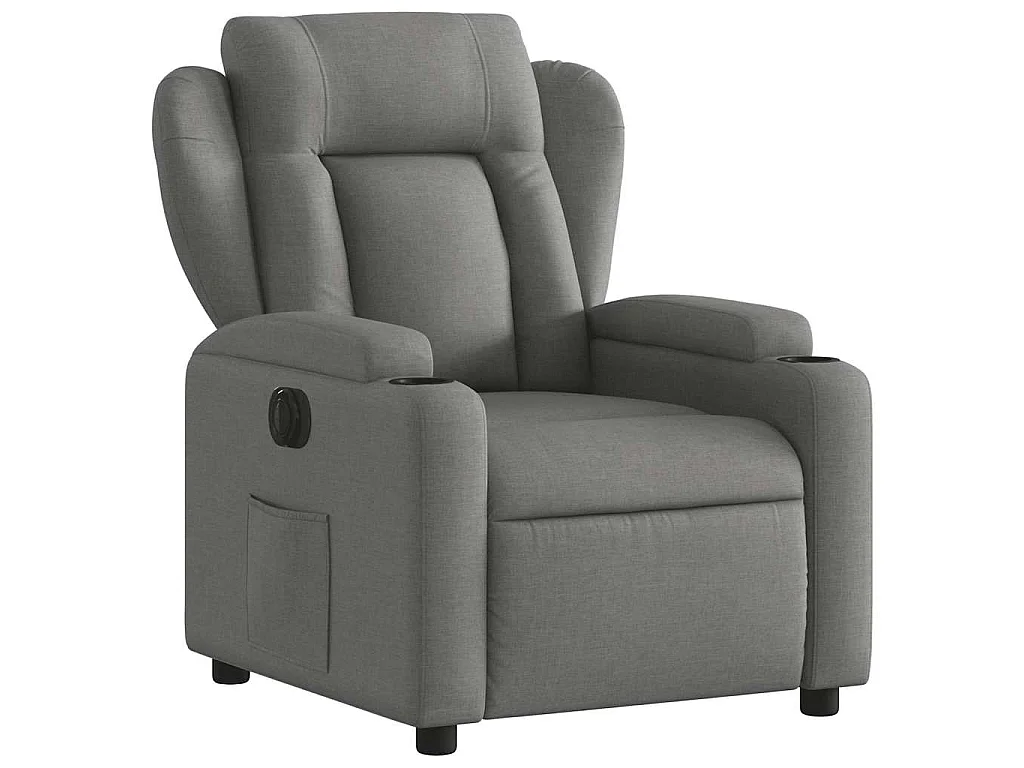 Fauteuil inclinable électrique Gris foncé Tissu