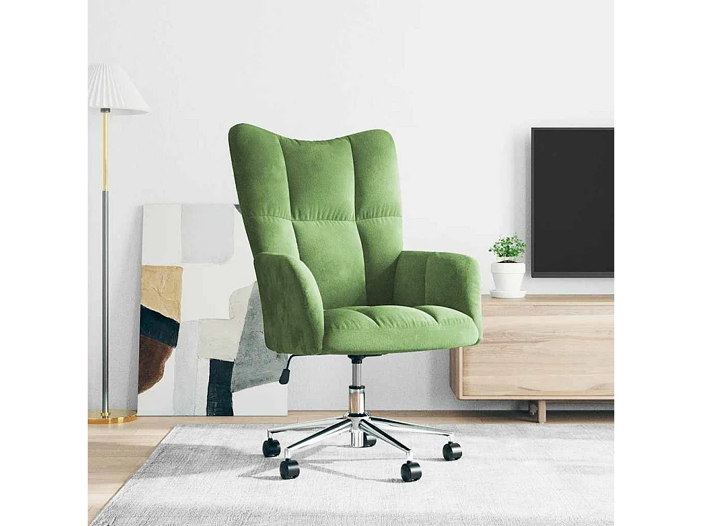 Chaise de relaxation Vert clair Velours