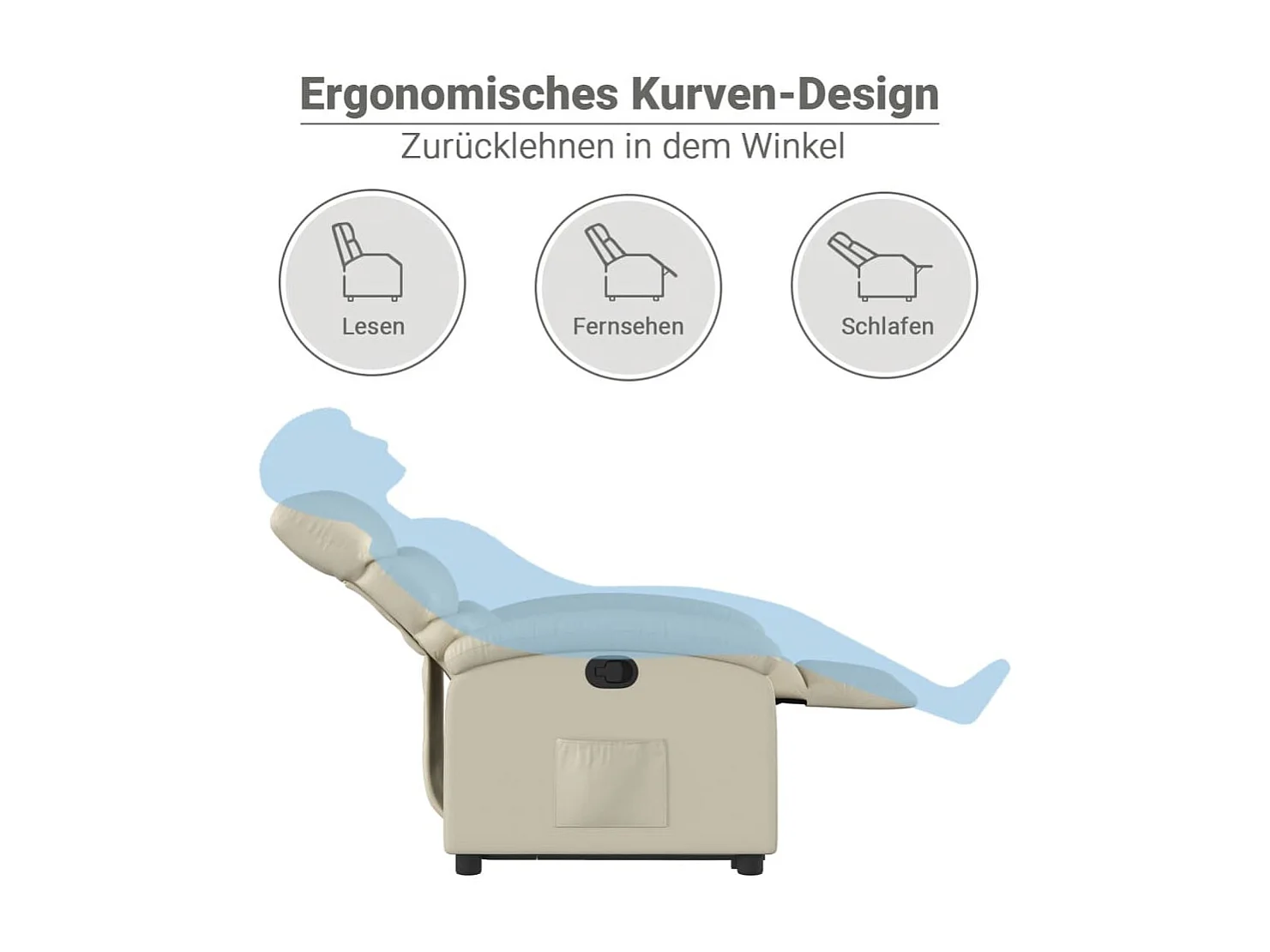 Fauteuil inclinable Crème Similicuir