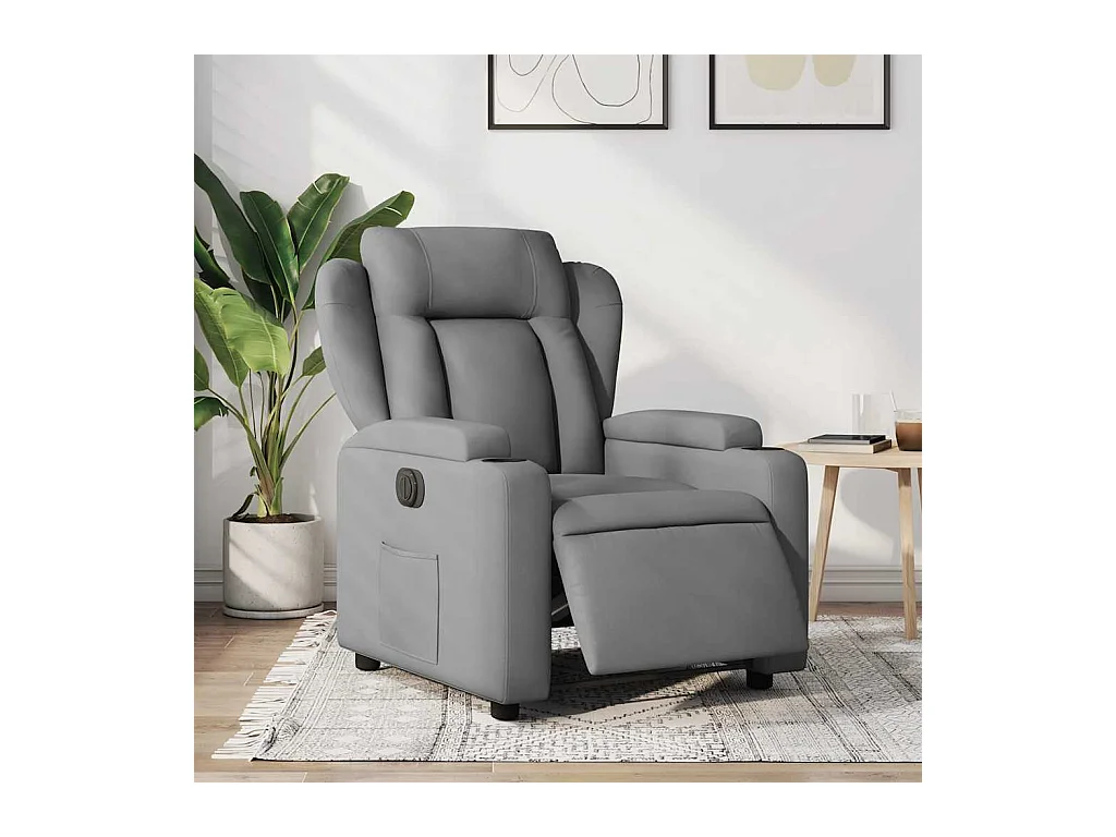 Fauteuil inclinable électrique Gris clair Tissu