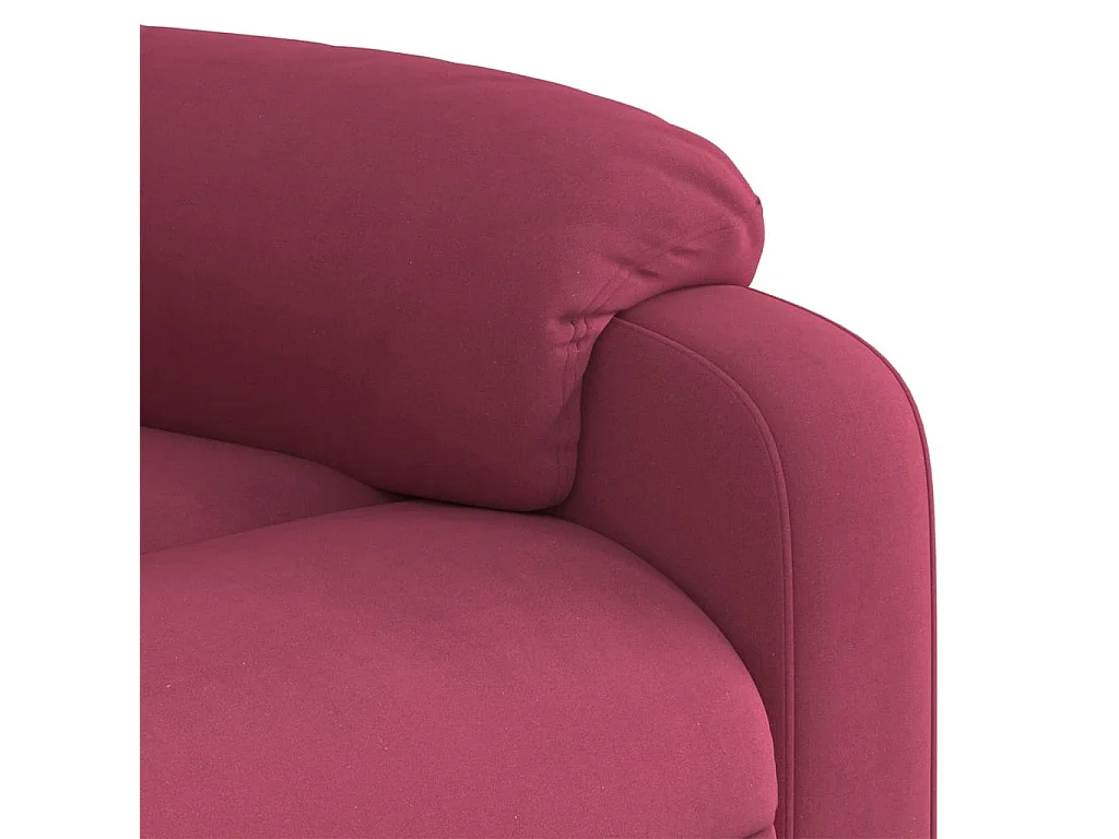 Poltrona Alzapersona Massaggio Reclinabile Rosso Vino Velluto