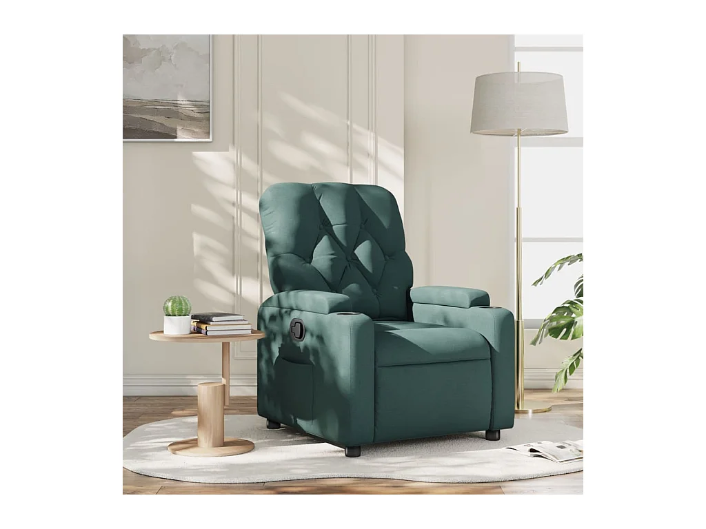 Fauteuil inclinable Vert foncé Tissu