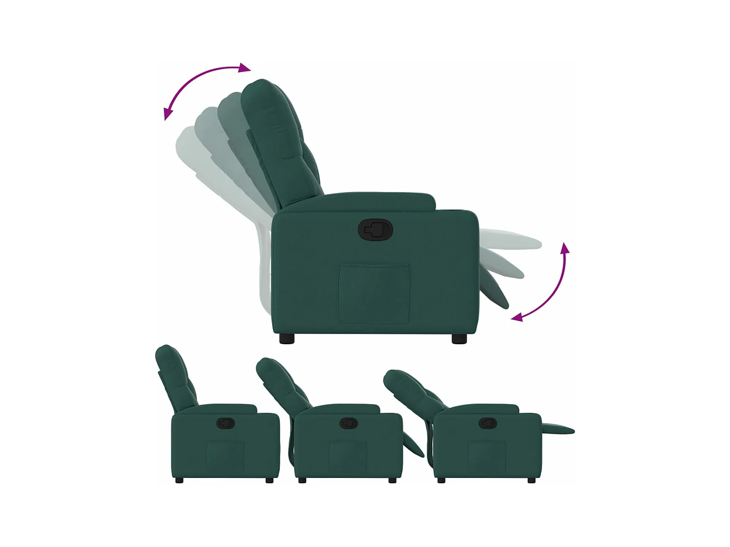 Fauteuil verstelbaar stof donkergroen