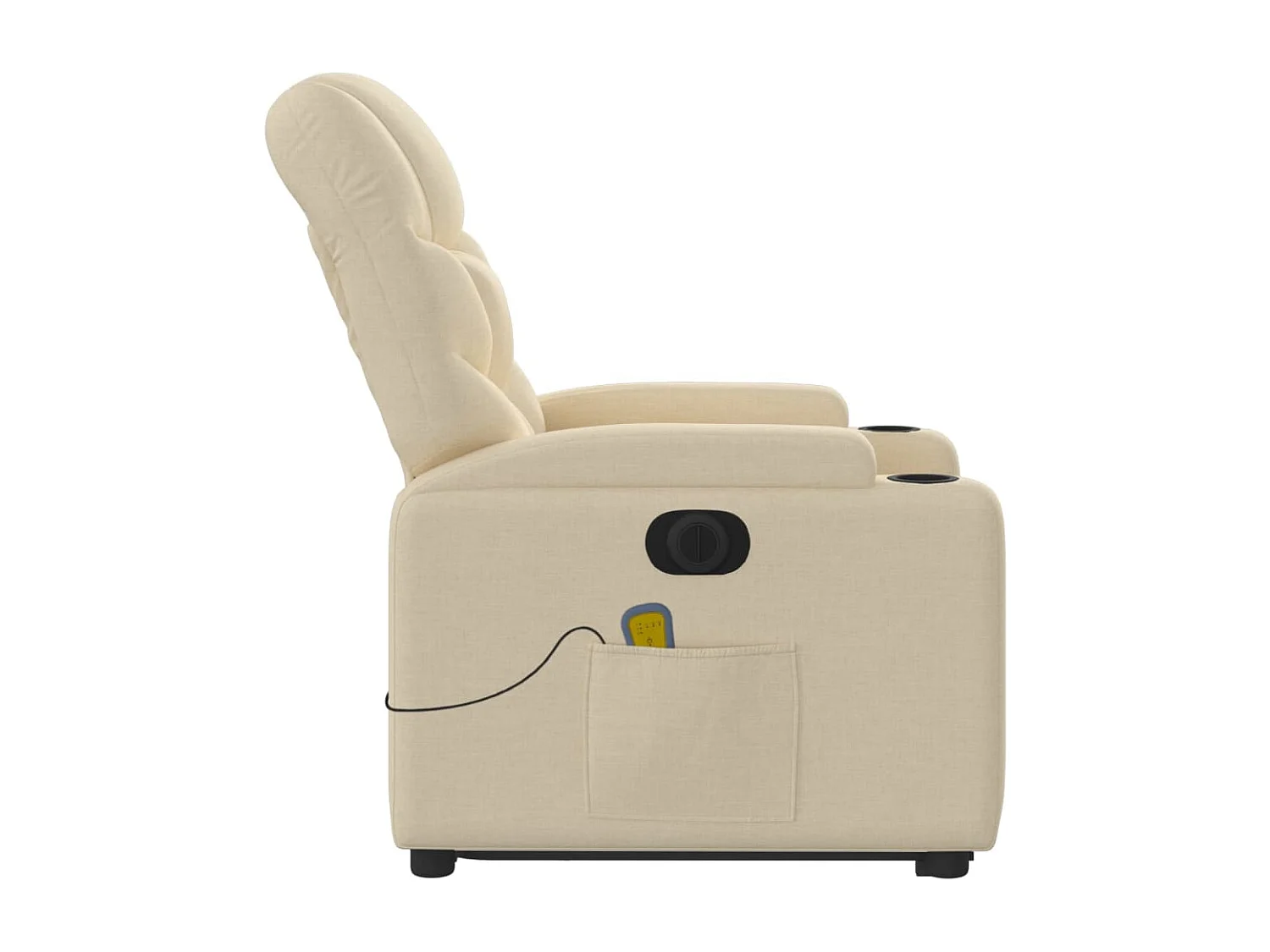 Fauteuil inclinable de massage électrique Crème Tissu