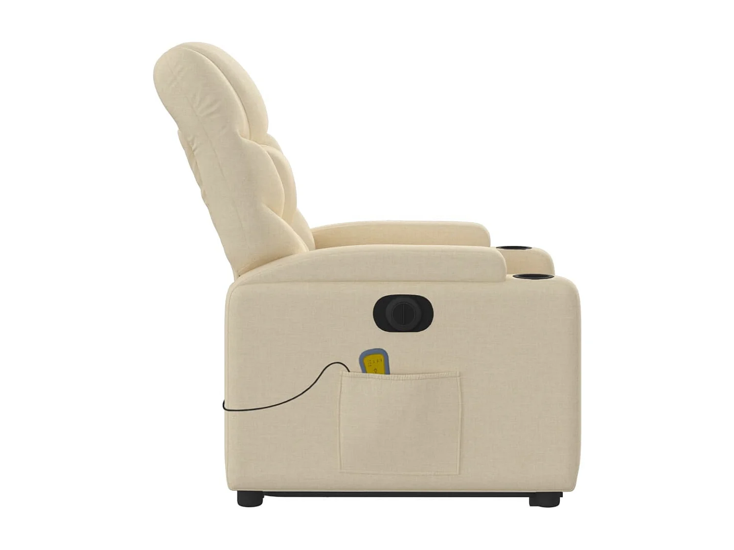 Fauteuil inclinable de massage électrique Crème Tissu