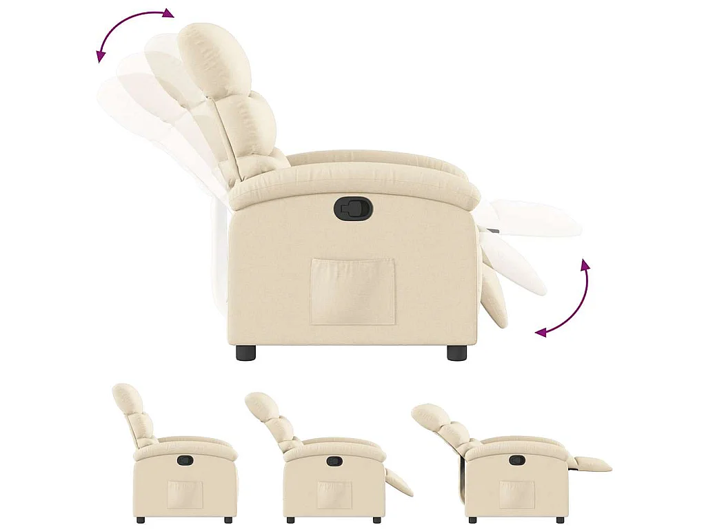 Fauteuil inclinable Crème Tissu