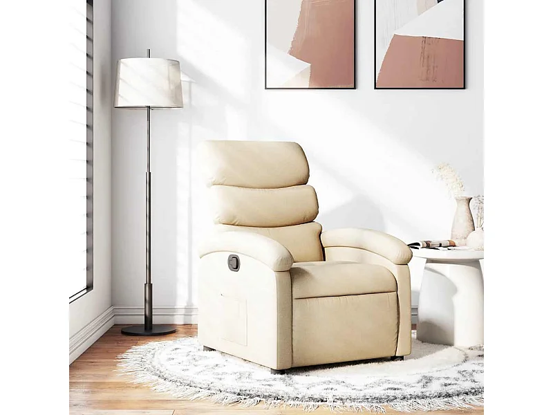 Fauteuil inclinable Crème Tissu