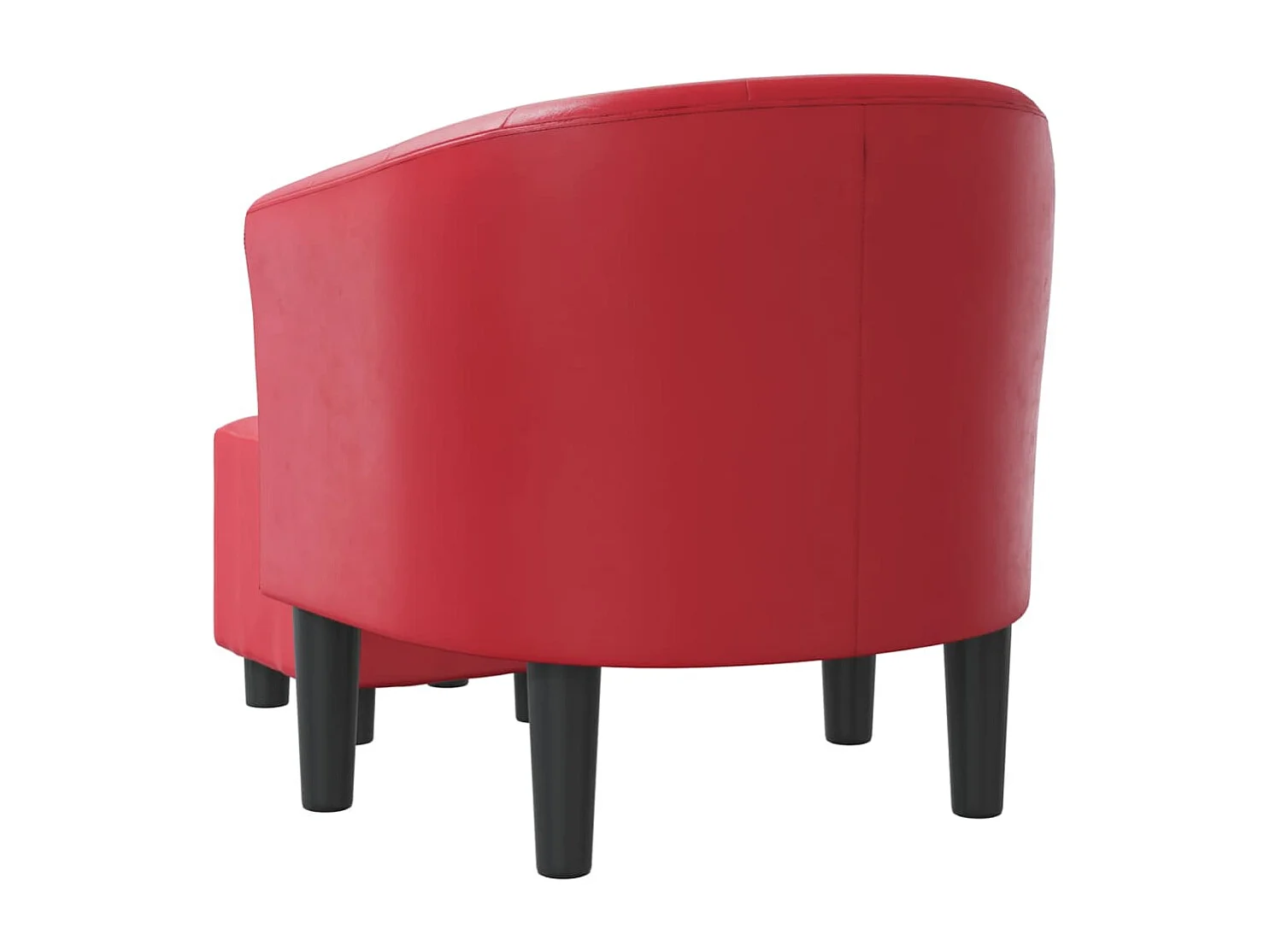 Clubsessel mit Fußhocker Rot Kunstleder