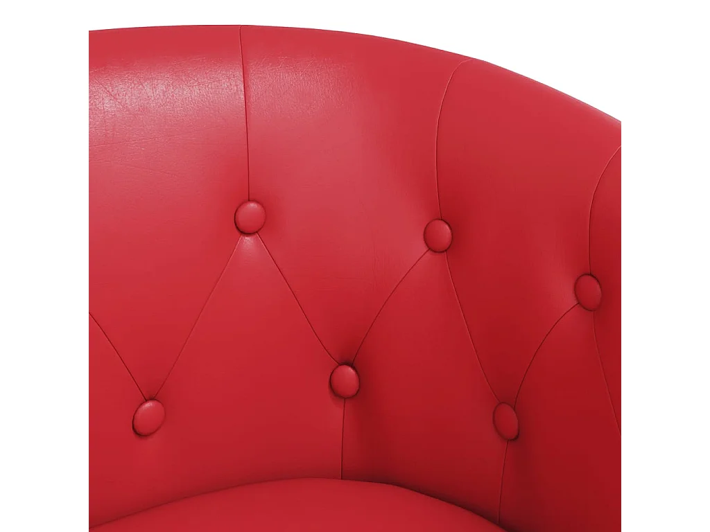 Clubsessel mit Fußhocker Rot Kunstleder