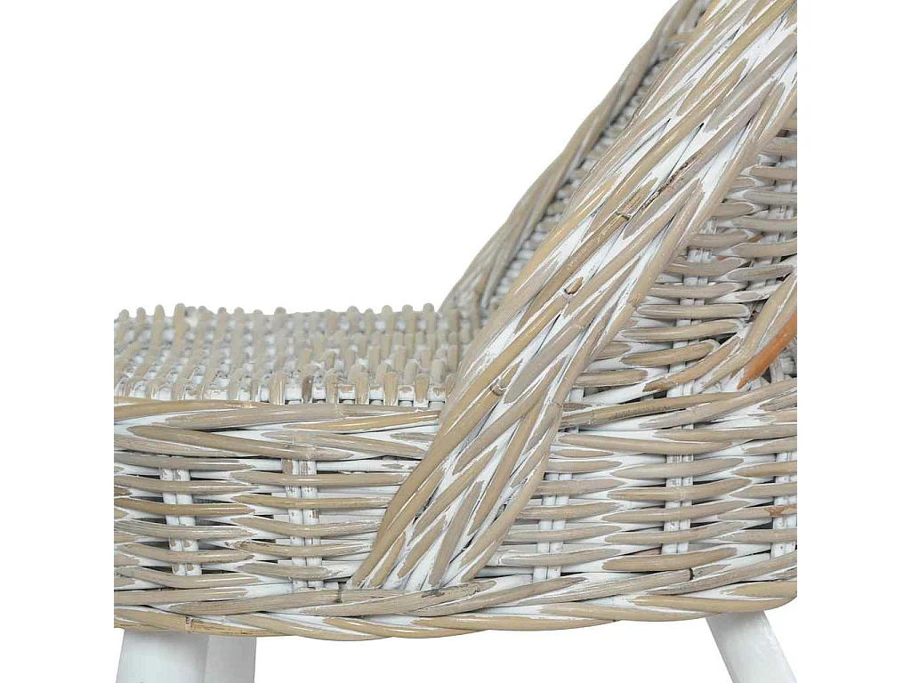 Chaise de canapé rotin kubu blanc