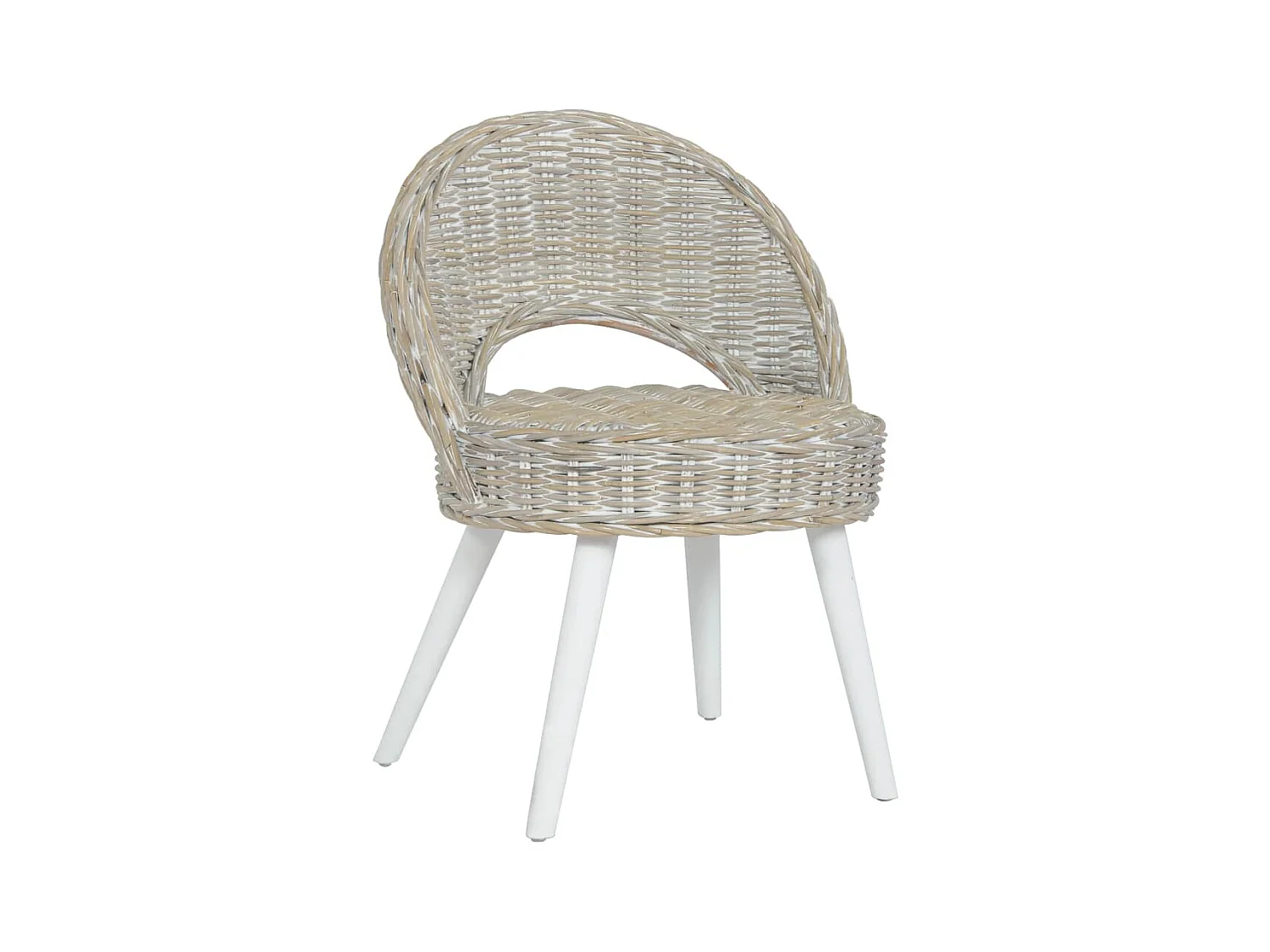 Chaise de canapé rotin kubu blanc