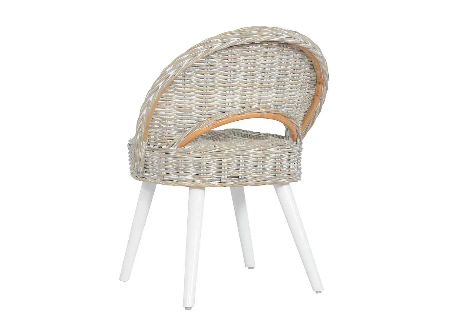 Fauteuil kubu rattan wit