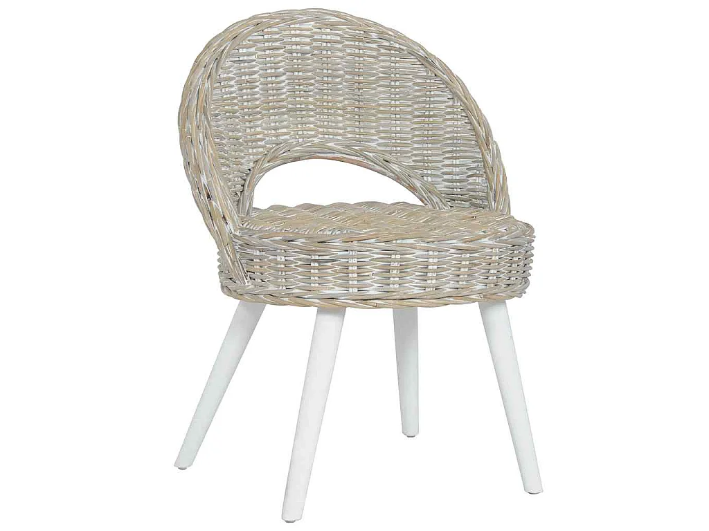 Chaise de canapé rotin kubu blanc