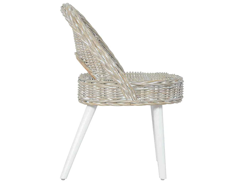 Chaise de canapé rotin kubu blanc