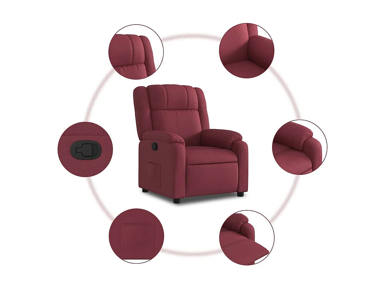 Fauteuil inclinable Rouge bordeaux Tissu