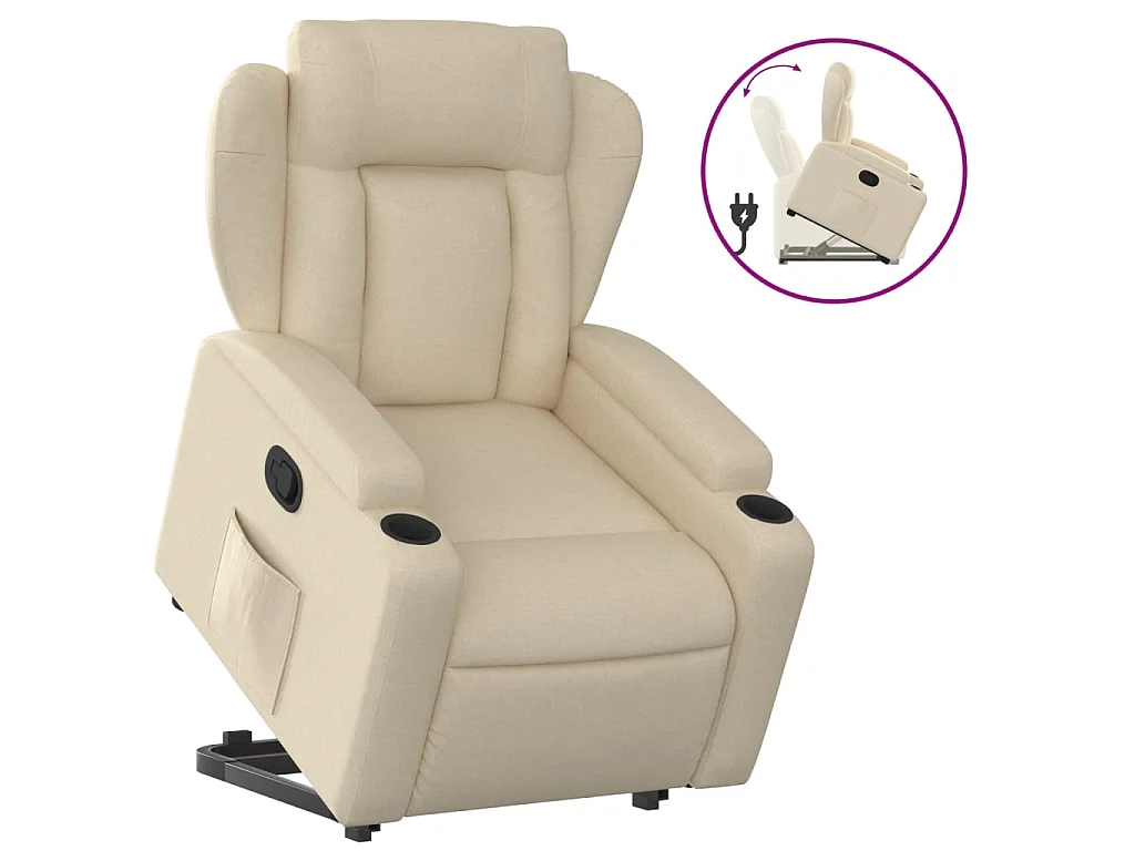 Fauteuil inclinable Crème Tissu