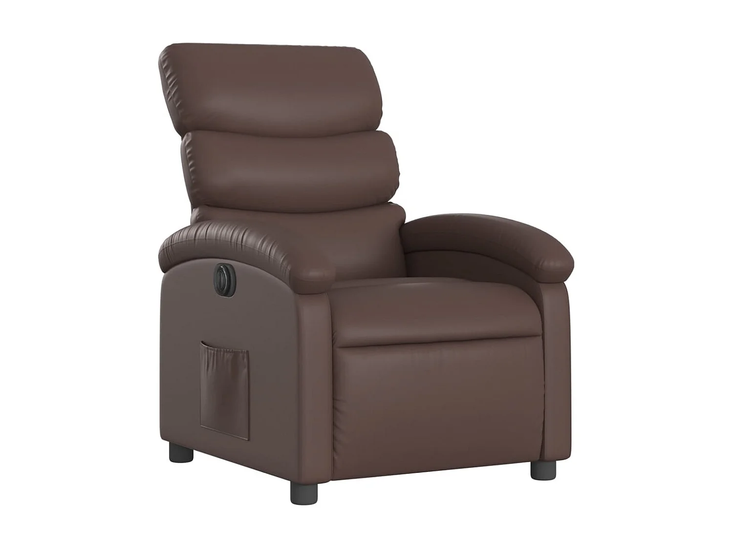 Poltrona Reclinabile Elettrica Marrone in Similpelle