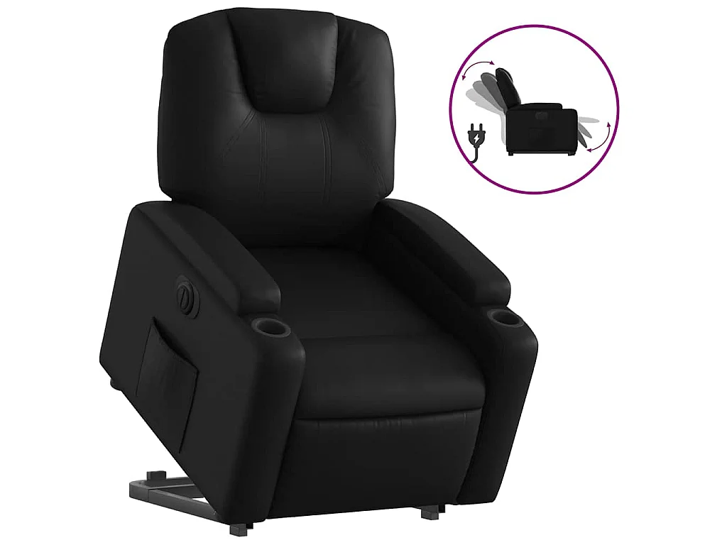 Fauteuil inclinable électrique noir similicuir