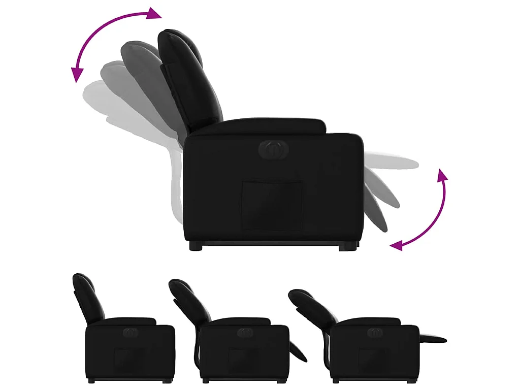 Fauteuil inclinable électrique noir similicuir