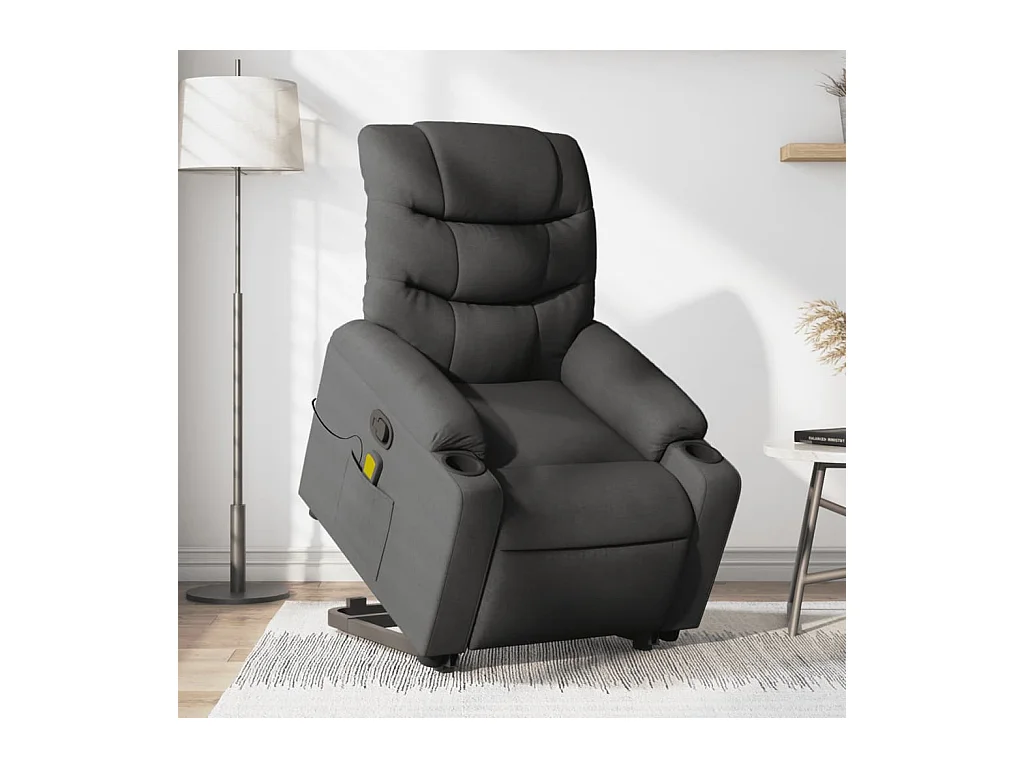 Fauteuil de massage inclinable Gris foncé Tissu
