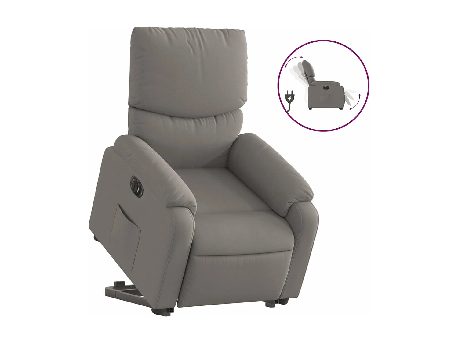 Fauteuil inclinable électrique taupe tissu