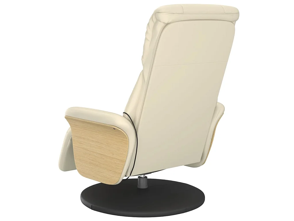 Massagesessel mit Fußteil Creme Kunstleder