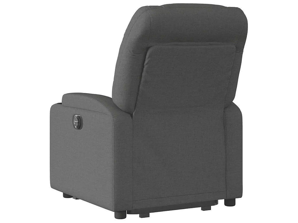 Poltrona reclinável elevatória tecido cinzento-escuro