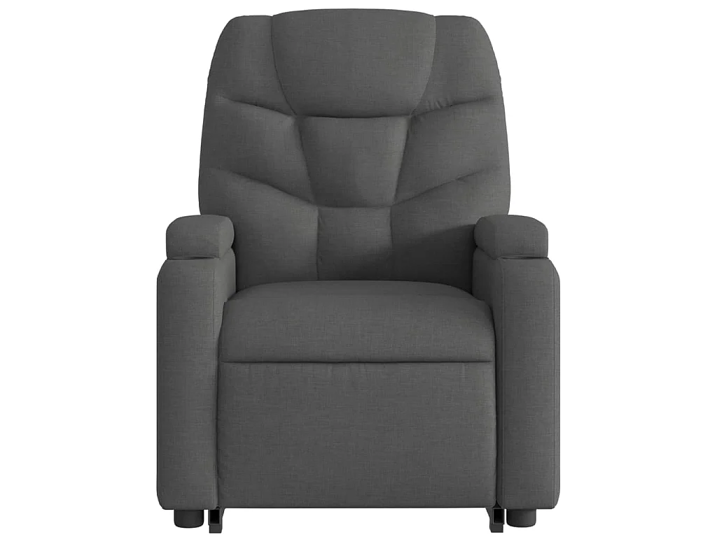 Poltrona reclinável elevatória tecido cinzento-escuro