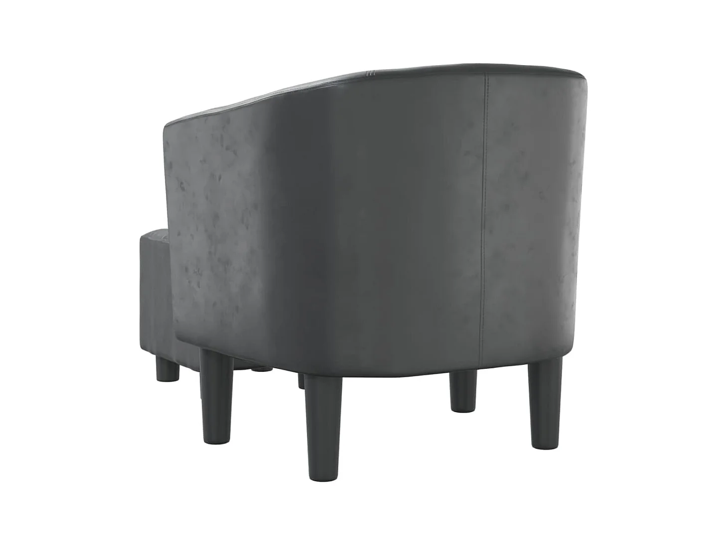 Fauteuil avec repose-pied gris similicuir