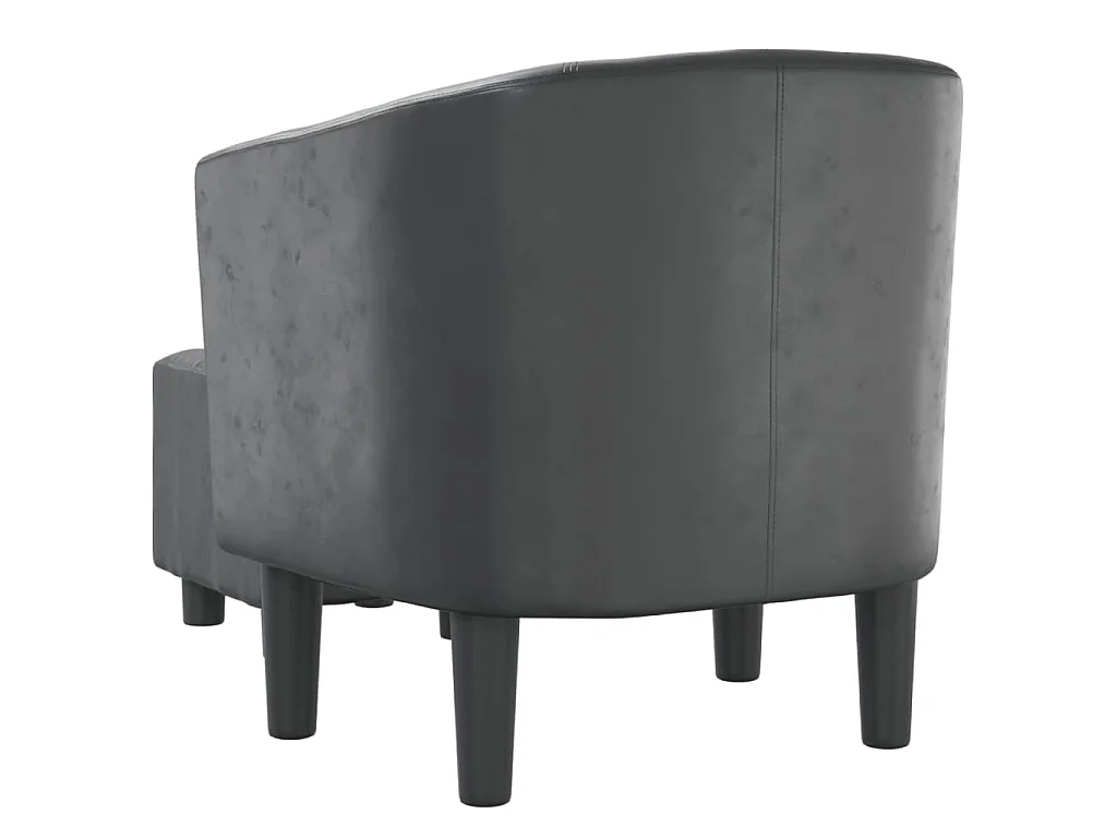 Fauteuil avec repose-pied gris similicuir