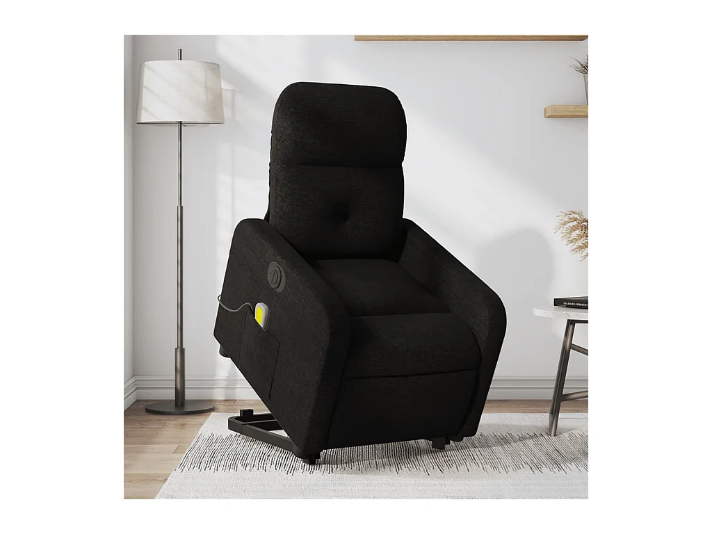 Fauteuil inclinable de massage électrique Noir Tissu