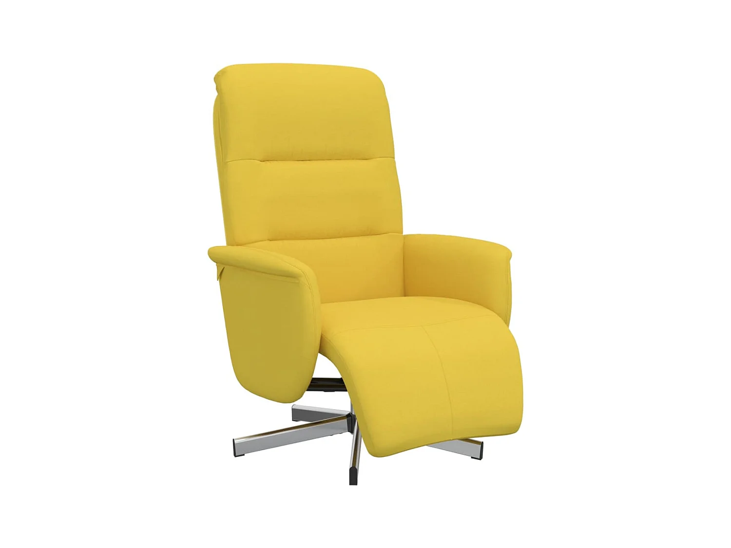 Fauteuil verstelbaar met voetensteun stof lichtgeel