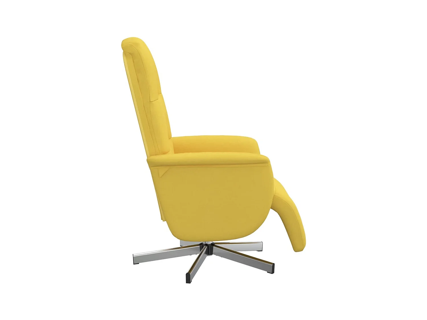 Fauteuil verstelbaar met voetensteun stof lichtgeel