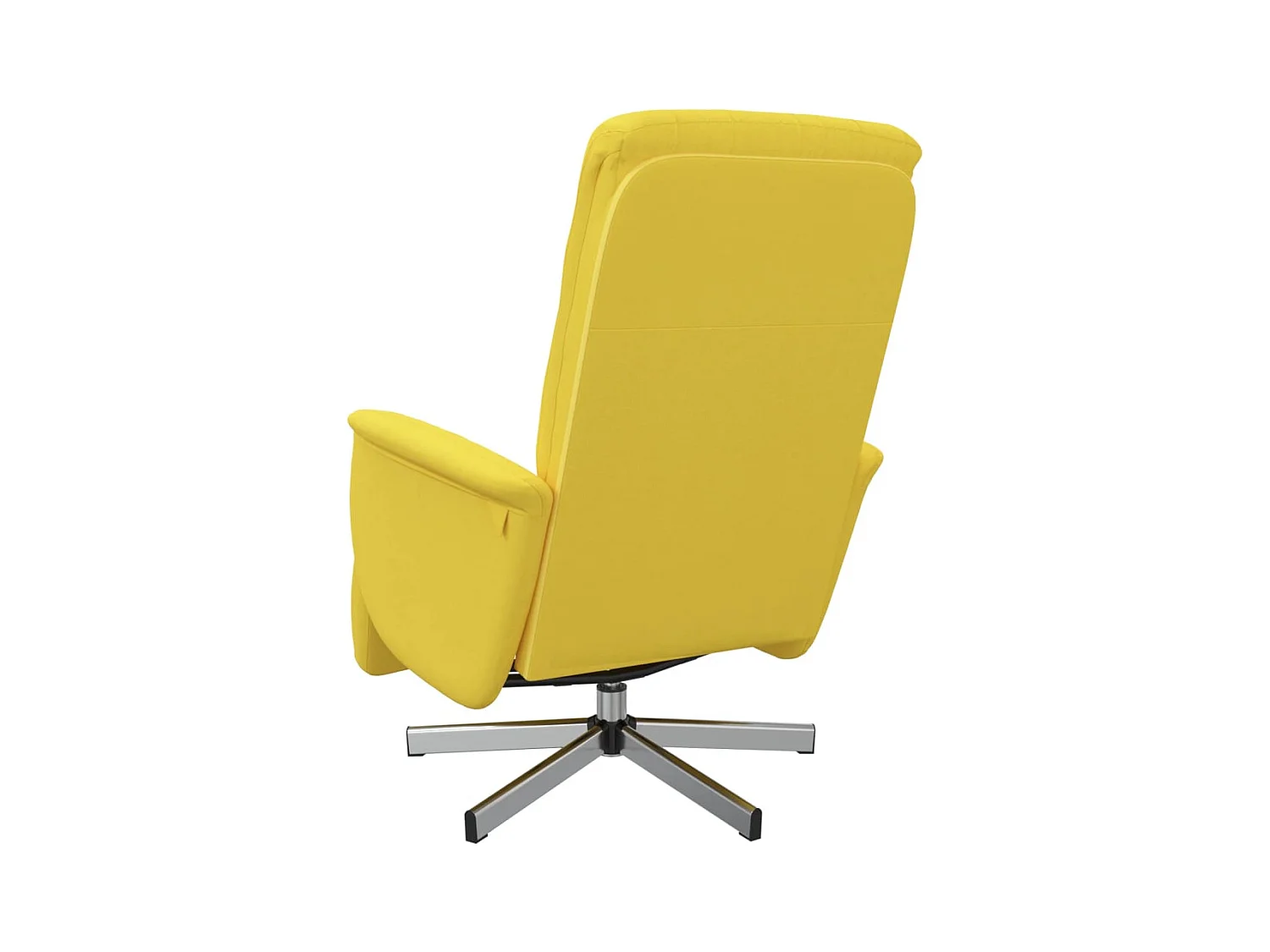 Fauteuil verstelbaar met voetensteun stof lichtgeel