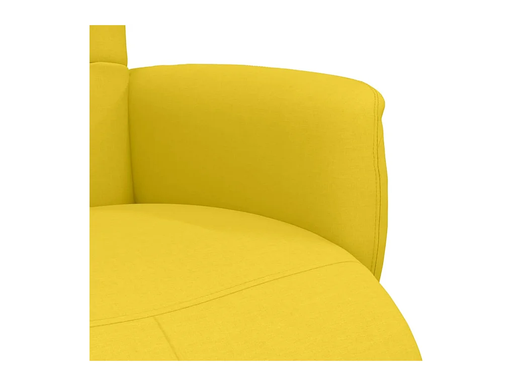Fauteuil verstelbaar met voetensteun stof lichtgeel