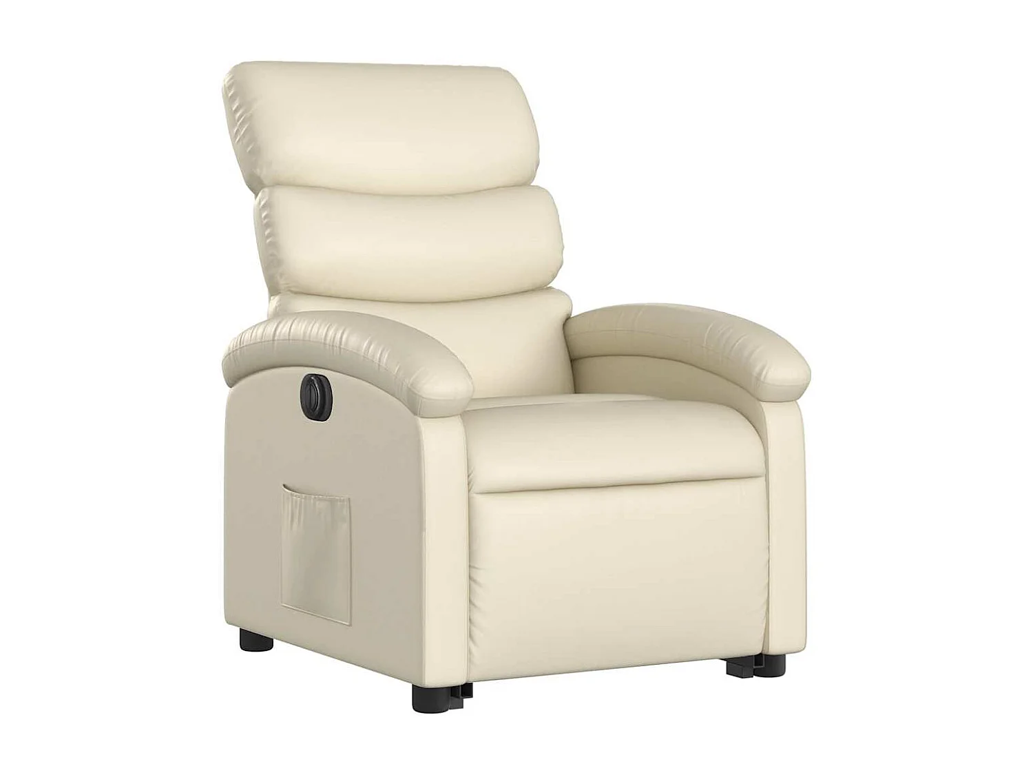 Fauteuil inclinable électrique crème similicuir