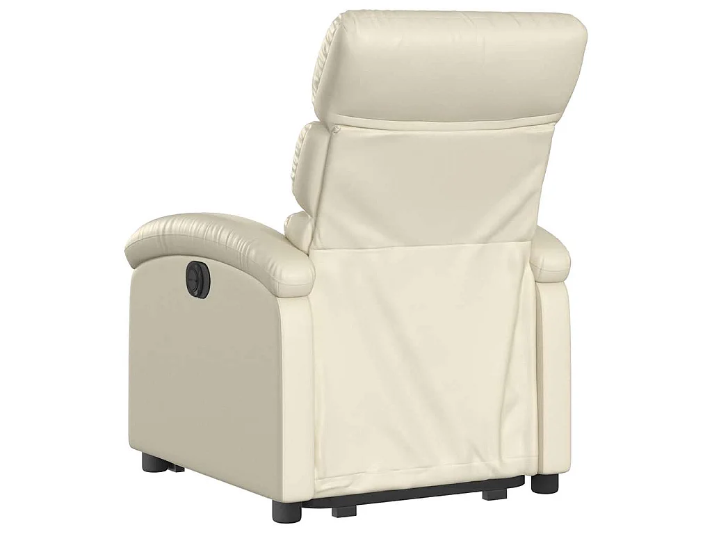 Fauteuil inclinable électrique crème similicuir