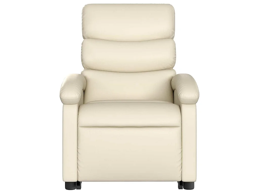 Fauteuil inclinable électrique crème similicuir