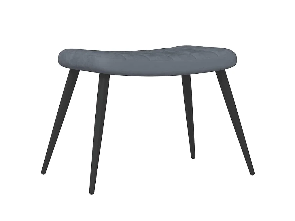 Chaise de relaxation avec repose-pied Gris foncé Velours