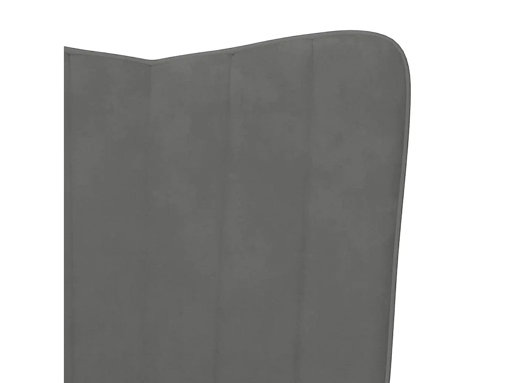 Chaise de relaxation avec repose-pied Gris foncé Velours