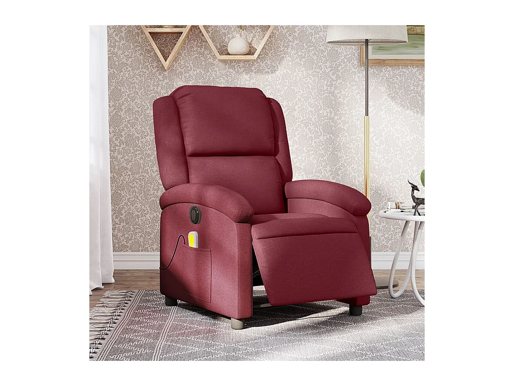 Fauteuil de massage inclinable électrique Rouge bordeaux Tissu